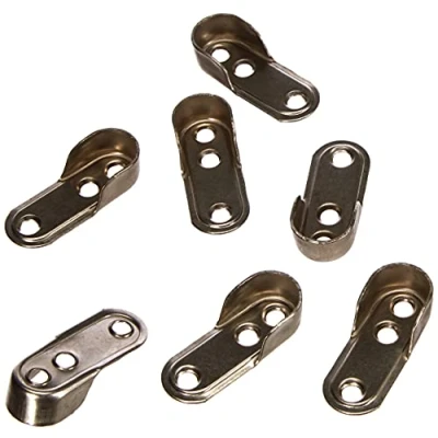 Image of Emuca 7062907 Lateral Support for Oval Wardrobe Hanging Rod, Nickel Plated, Set of 10 Pieces