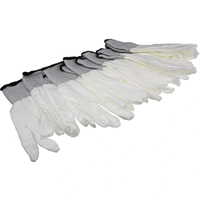 Image of White Work Gloves Anti Static Non Slip [6 Pairs] Size : XL