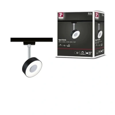 Image of Paulmann 96939 Circle URail LED Individual spot 160lm 5W 4000K dimmable 230V Black matt, Chrome Rail System