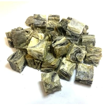 Image of Small Cod Fish Cubes 2kg PREMIUM 100% Natural Dried Skin Dog Treats Chews U.K. Sourced Air