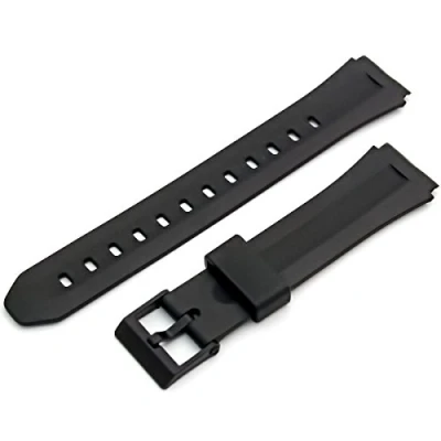 Image of Watch Strap 18mm Black Resin to fit Casio F 201, F201W