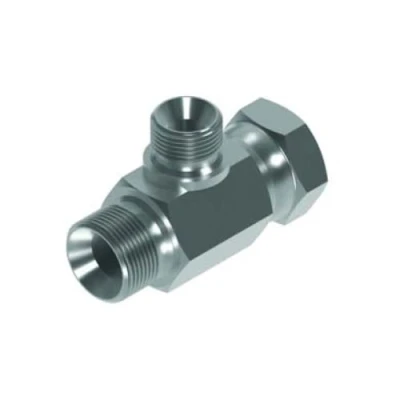 Image of 1 x 3/8 BSP M/F/M Hex Tee for Bonded Seal On Branch