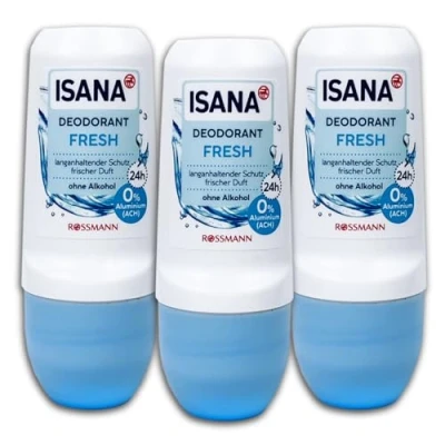Image of Isana Fresh Roll On Deodorant 3 x 50 ml Pack of