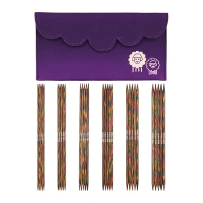 Image of KnitPro Double Pointed Knitting Needle Set Symfonie (20cm) of 6