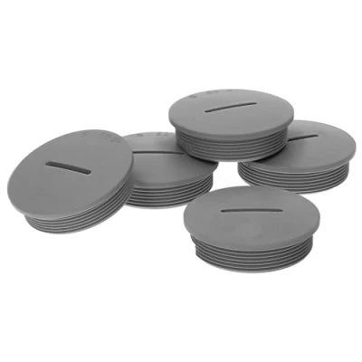 Image of Pack of 5 Kalitec G4520200 M20 Blanking Plugs Plastic Round Grey I 26 mm Diameter Plug Set Dust and Waterproof IP65
