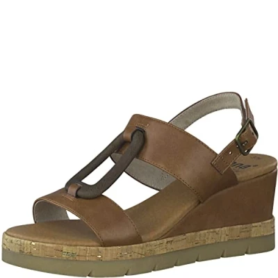 Image of Jana Softline Women&#039;s 8 28371 20 Heeled Sandal, Cognac, 5 UK