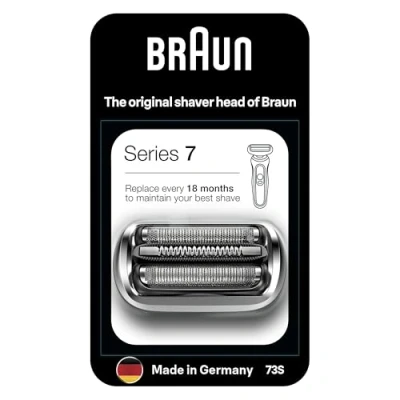 Image of Braun Series 7 Electric Shaver Replacement Head, Easily Attach Your New Compatible With Generation Shavers , 73S, Silver