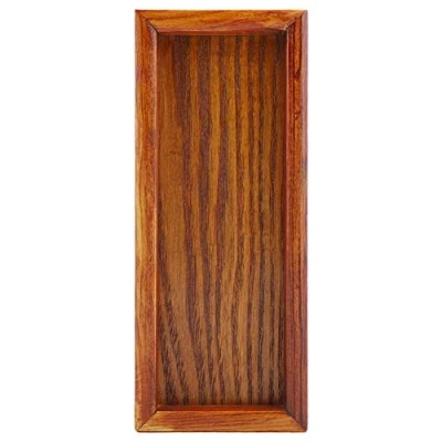 Image of Wooden Tray, Solid Wood Rectangular Tableware Serving Tray Food Fruit Plate Tea Snacks Storage Dish Table for Restaurant Home (20 * 8cm)
