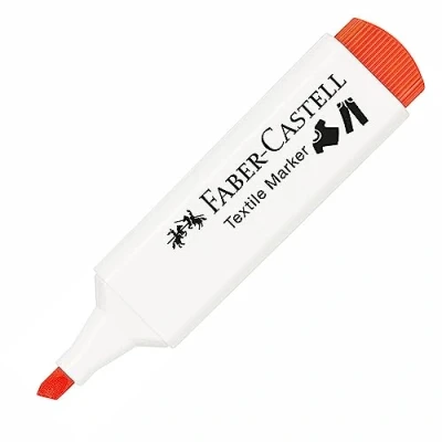 Image of Faber Castell Textile Marker, Neon Orange, 1mm, 2mm, and 5mm Tips, Recycled, MARKING_PEN