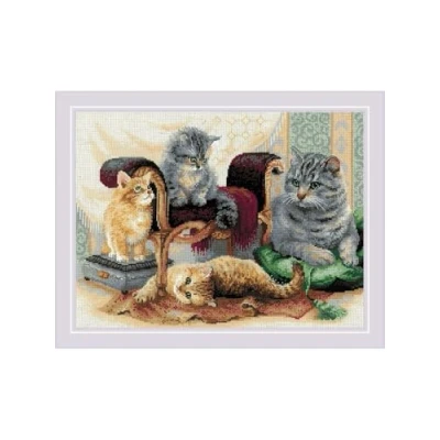 Image of Riolis Cross Stitch Kit 1327 Feline Family