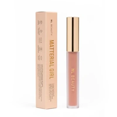 Image of NL Beauty CHOCOLATE MILK Long lasting, liquid, matte lipstick Enriched with vitamins A, C and E MATTERIAL GIRL 3.7 ml