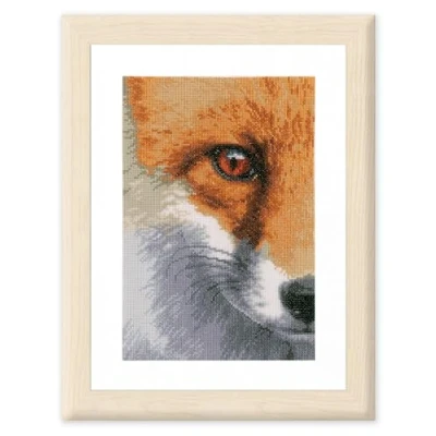 Image of Lanarte PN 0171836 Fox Counted Cross Stitch Kit, Cotton, Multi Colour, Approx. 18 x 27 cm / 7.2 10.8 inches.