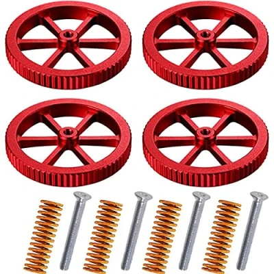 Image of MMOBIEL 3D Printer Leveling Nut Hand Twist Metal Nuts and Springs Comp. with Ender 3/3 Pro / 3 V2, 5/5 Plus/Pro, CR 10/ CR10S 10S Pro, 20 Hot Bed Die 4 Pcs