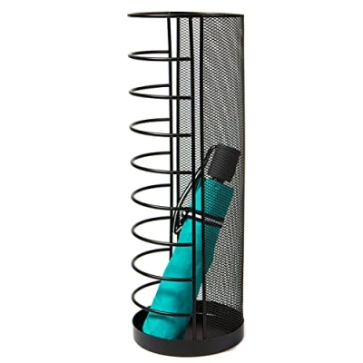 Image of Mind Reader Network Collection, Umbrella Stand, Entryway Organizer, Reinforced Solid Rim and Base, Metal Mesh, 5.5&quot; L x W 15.75&quot; H, Black