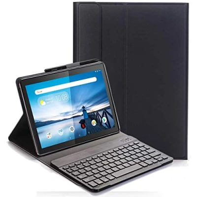 Image of Keyboard Case for Lenovo Tab M10 TB X605/TB X505 QWERTY Ultra PU with Stand Removable Wireless Cover X605F/L X505F/L 10.1 Inch Black