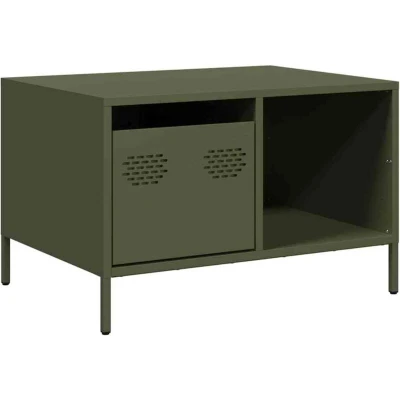 Image of vidaXL Coffee Table Olive Green 68.5x50x43.5 cm Cold rolled Steel
