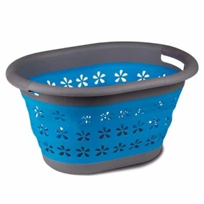 Image of Kampa collapsible Laundry Basket: BLUE