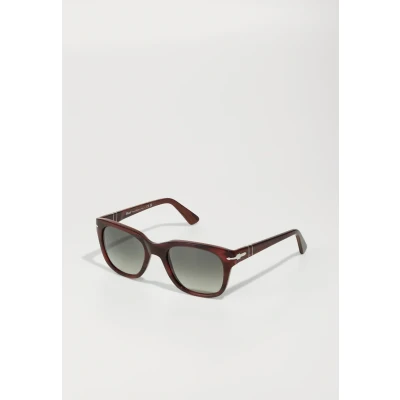 Image of Persol Unisex PO3372S 122371 Sunglasses Acetate Bordeaux Grey Squared Normal Shaded