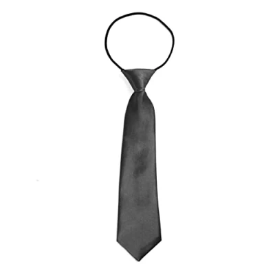 Image of DonDon Children Boys Tie with Elastic Band Silk Look One Size Fits All Anthracite