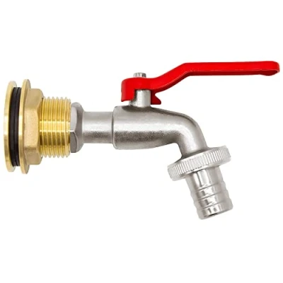 Image of VARIOSAN Brass Water Butt Feed and Ball Drain Valve Set, 3/4 Inch, Round, Cylinder