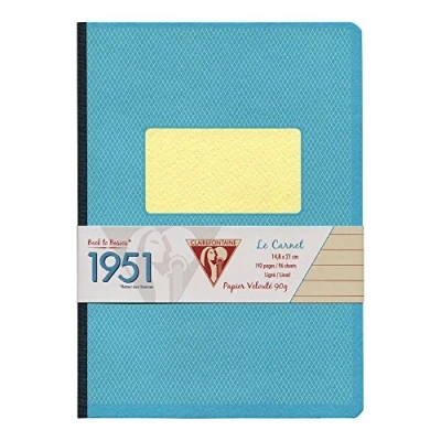Image of Clairefontaine Ref 195146C Back To Basic 1951 Staplebound Notebook (96 Pages) A5 (148 x 210mm) in Size, 90gsm Brushed Vellum Paper Assorted Colours (Pack of 5)