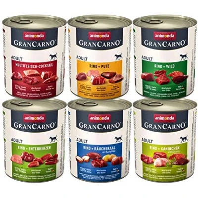 Image of animonda GranCarno Wet Food for Adult Dogs, Various Varieties, 6 x 400 g