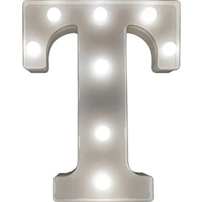 Image of St Helens Home &amp; Garden Battery Operated 3D LED Letter Light Perfect for use as a Night or at Weddings and Parties (Letter T)
