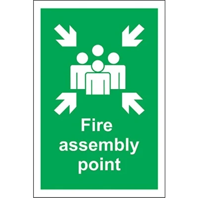 Image of FIRE ASSEMBLY POINT HEALTH AND SAFETY sign 300mm x 200mm 3mm Aluminium Composite ultra hi durability