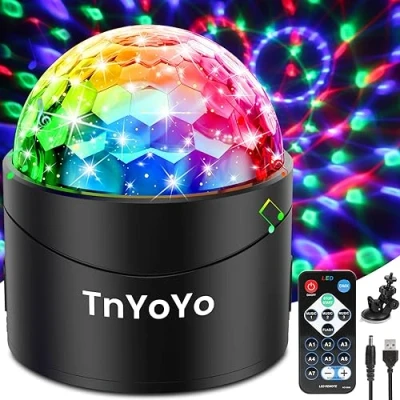 Image of Disco Lights, Ball 7 RGB Color with Remote, Lights Sound Activated Party USB Powered Light for Parties, Birthday, Festival, Bar, Car, Wedding, Kids, Home
