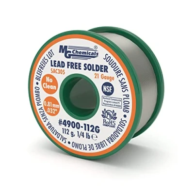 Image of MG Chemicals SAC305, 96.3% Tin, 0.7% Copper, 3% Silver, No Clean Lead Free Solder, 0.032&quot; Diameter, 1/4 lbs Spool