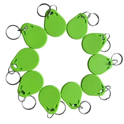 Image of YARONGTECH MF1 S50 fobs 13.56MHZ ISO14443A Access Control Tags (pack of 10) (Green)