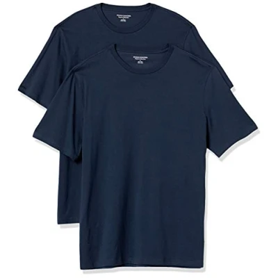 Image of Amazon Essentials Men&#039;s T Shirt Regular Fit Short Sleeve Crewneck, Pack of 2, Navy, XL