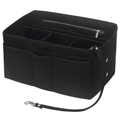 Image of Felt Bag Organiser, Betoores Multi Pocket Handbag Organizer Insert Purse Organiser in Liner Tote Pouch,Black XL