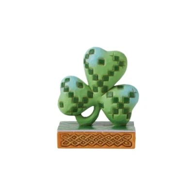 Image of Enesco Jim Shore Heartwood Creek Irish Knot Shamrock Miniature Figurine, 3.5 Inch, Multicolor
