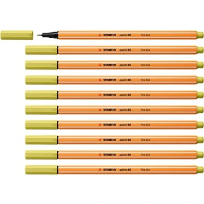 Image of Fineliner STABILO point 88 Pack of 10 Mustard