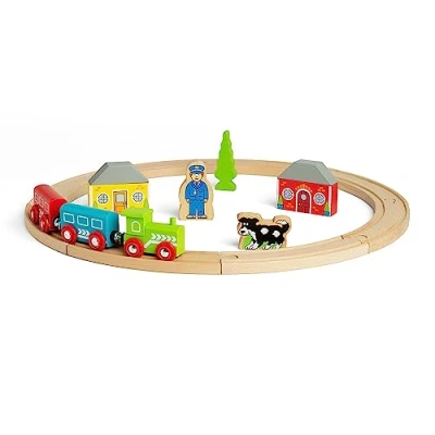 Image of Bigjigs Rail Wooden Railway Station, Toys, Train Set, Accessories, Track Toys For 3 Year Olds