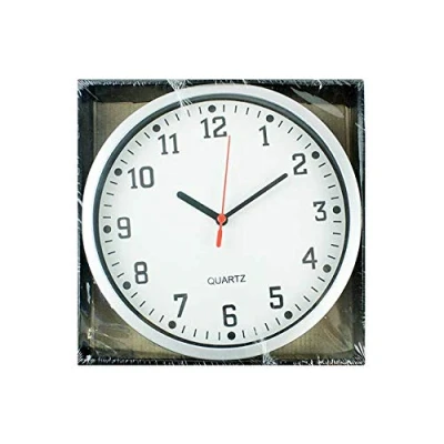 Image of Quartz Silver Small Wall Clock Analogue Round Home Kitchen Bedroom