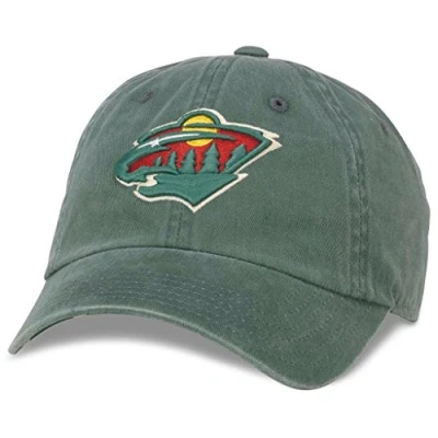 Image of American Needle Minnesota Wild Mens New Raglan Snapback Hat, O/S, Green