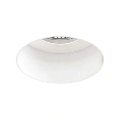 Image of Trimless Round Fixed Fire Rated Bathroom Downlight Matt White IP65, GU10