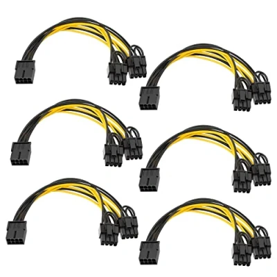 Image of WANGCL PCIe Splitter Grafikkarte Kabel 8 Pin to Dual (6 + 2) Graphics Card PCI Express Power Supply GPU VGA Mining Video Converter Cable（6 PCS）