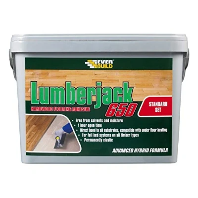 Image of Everbuild Lumberjack 650 Hardwood Flooring Adhesive Buff 14kg
