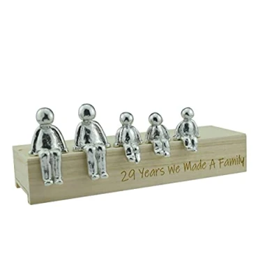 Image of 29th Anniversary Idea 29 Years We Made A Family Metal Ornament Choose Your Combination Box &amp; Woodgrain May Vary(3 Children)