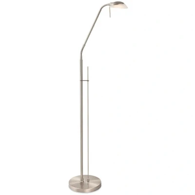 Image of Madrid LED Reading Floor Lamp Brushed Steel