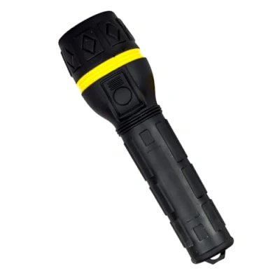 Image of Status Rubber Torch, Weatherproof, Perfect for Camping, Hiking, Outdoors, Black, 2 x AA Batteries (Not Included), 2XAASBLACKRT10