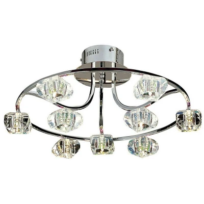 Image of Polana Semi Flush Round 9 Light G4 Polished Chrome, NOT LED/CFL Compatible