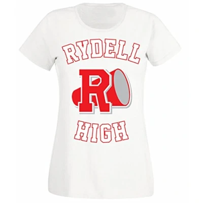 Image of Flip Womens Rydell High School Logo Grease Costume T Shirt White UK 14 16 (XXL)