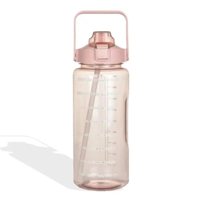 Image of INVERSE Sports 2L Water Bottle with Time Markings Gym Bottles for Men Women Leakproof BPA FREE Motivational Marker (Pink)