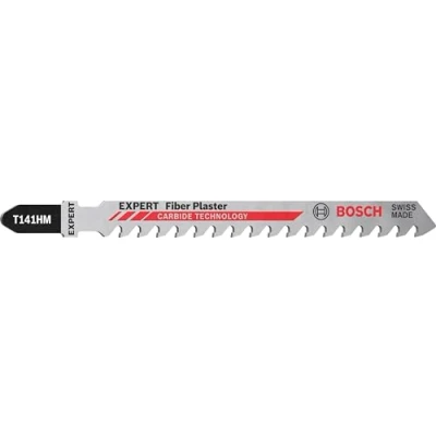 Image of Bosch 10x Expert Fiber Plaster T141HM Jigsaw Blade (for Fibre Cement Boards, Drywall Board, Length 100 mm, Professional Accessory Jigsaw)