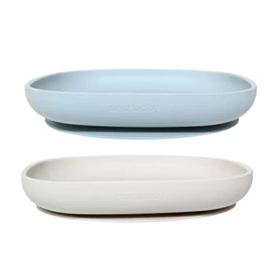 Image of ana baby 2 Pack Silicone Feeding Suction Plates for Babies and Toddlers, BPA Free, Dishwasher, Microwave Freezer Safe