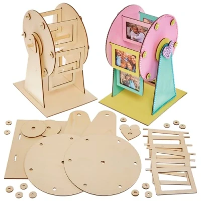 Image of Baker Ross FX958 Ferris Wheel Wooden Photo Frame Kit Pack of 1, Kits for Kids